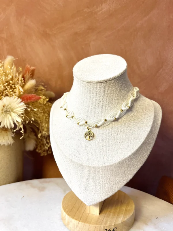 Collier ras de cou avec breloque arbre de vie en acier inoxydable